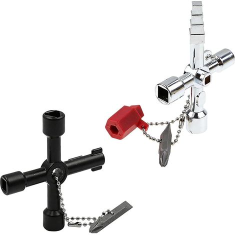 2 Pieces Triangle Key, Multifunctional Wrench Compatible With Electronic Water Meters, Gas Meters, Electricity Meters, Radiators, And Control Cabinets, Portable And Durable