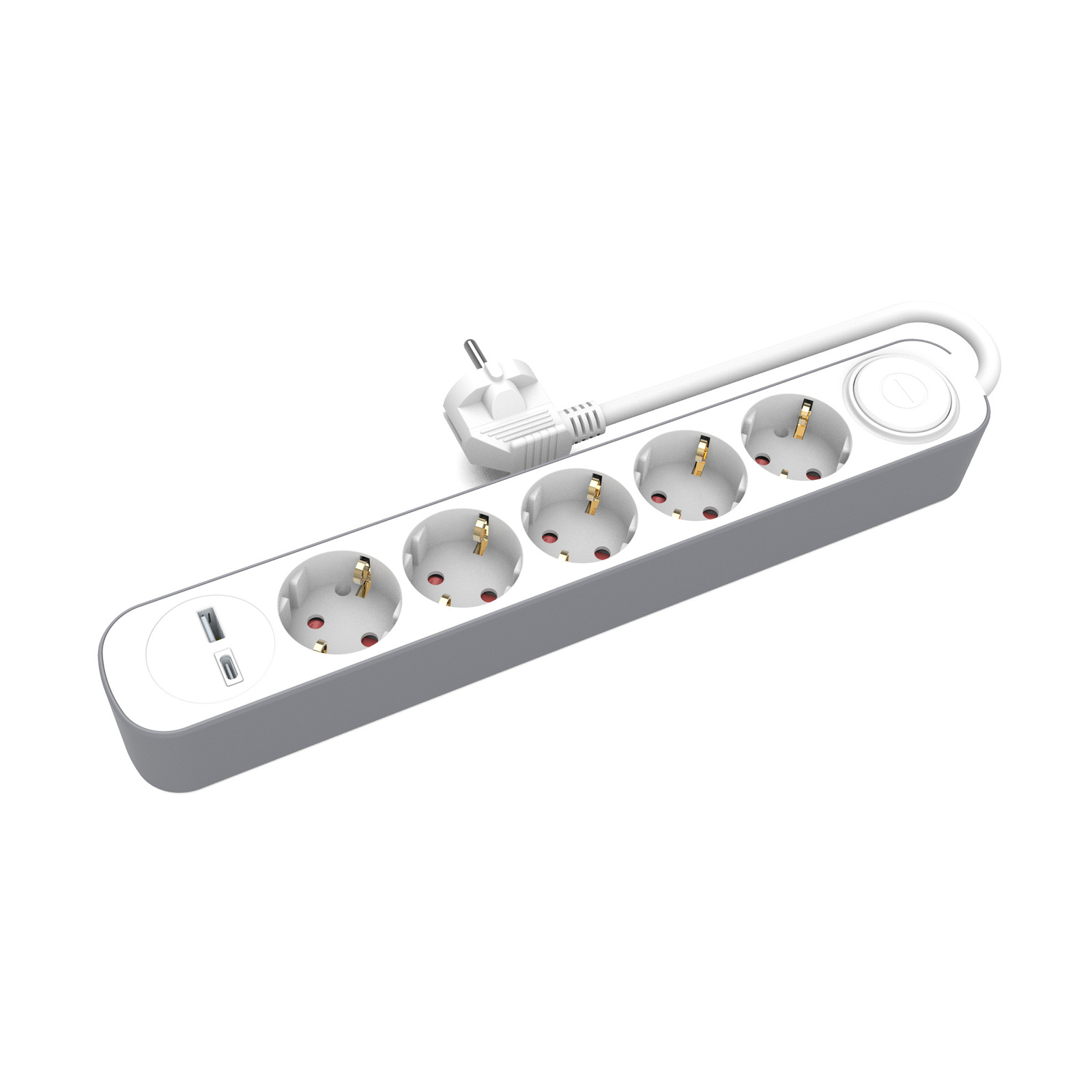 Steckdosenleiste Mit Verlängerungskabel, 5 Usb-a- Und Usb-c-anschlüssen, Mit Schalter, 3m