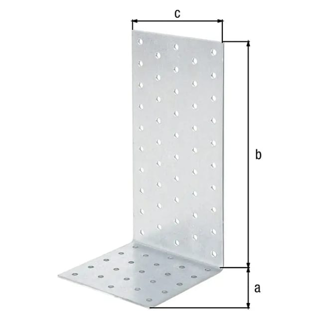 FP - art 81507 Lochplattenwinkel Stahl 100 x 200 x 100 sendzimirverz. fs 10 Stk