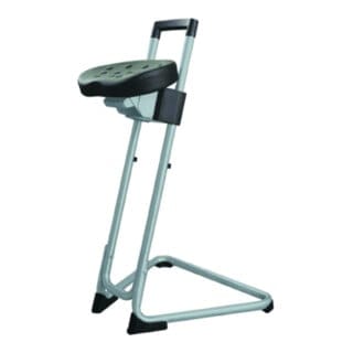 Stehhilfe mit Stahlgestell grau Sitzhöhe 600-850 mm PU-Sitz - Stier