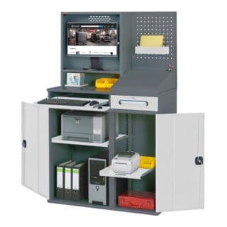 Computerschrank Premium fahrbar BxTxH 1100x520x1895 mm fahrbar - Stier