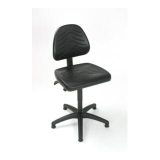 Arbeitsstuhl mit Gleitern ohne Armlehnen Sitzhöhe 440-630mm pu Schwarz - Stier