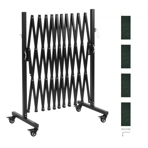 Scherengitter Ausziehbar Absperrgitter Mit Feststellbaren Rollen Scherensperre Max. 3,37 M Verstellbar, Outdoor Mobiles Schutzgitter Für Warnwirkung Metallbarrikade Für Außenbereich & Industrie
