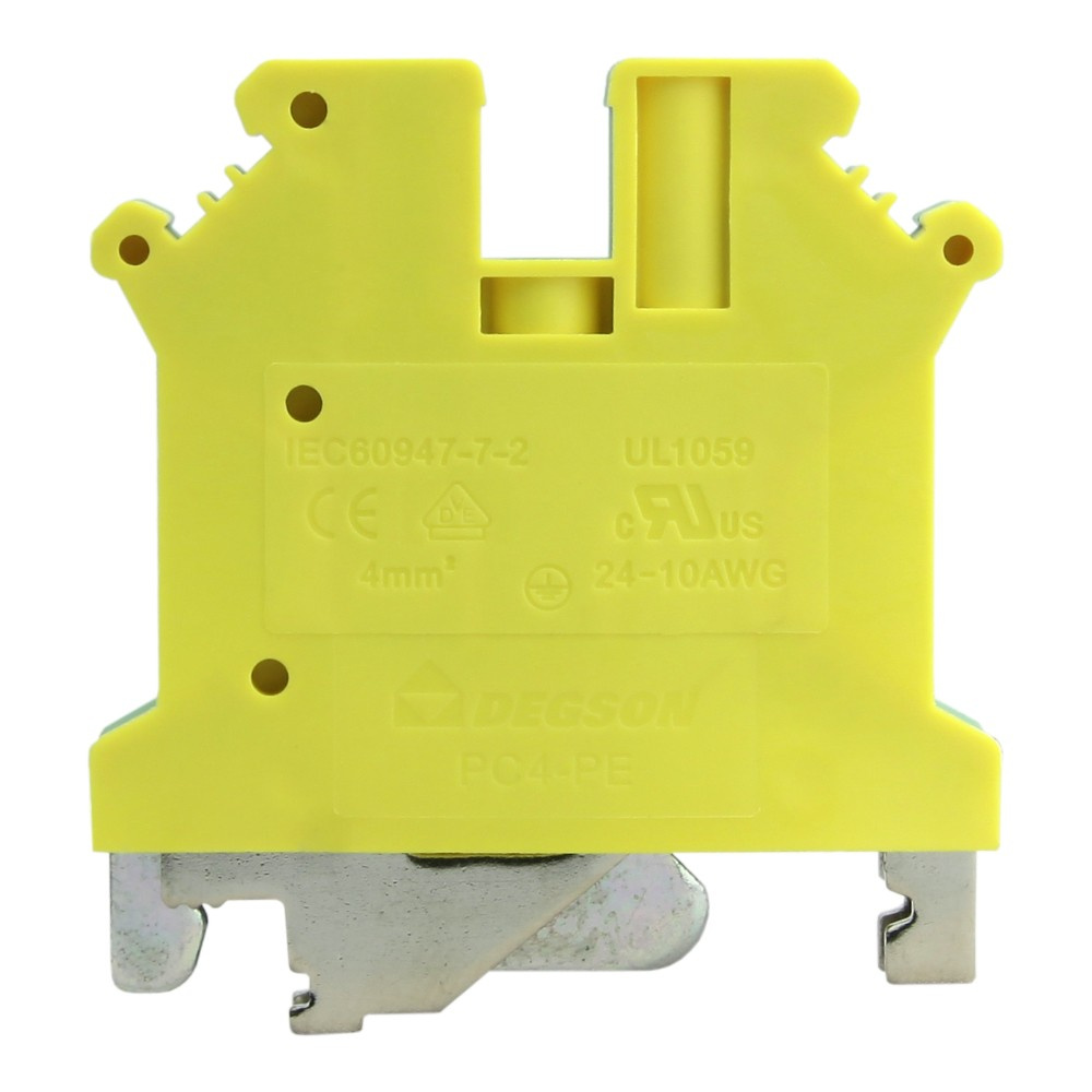 Pe-schienenverbinder, Gelbgrün, Schraube, 4 Mm², 1-teilig, Für Din-schiene Th35