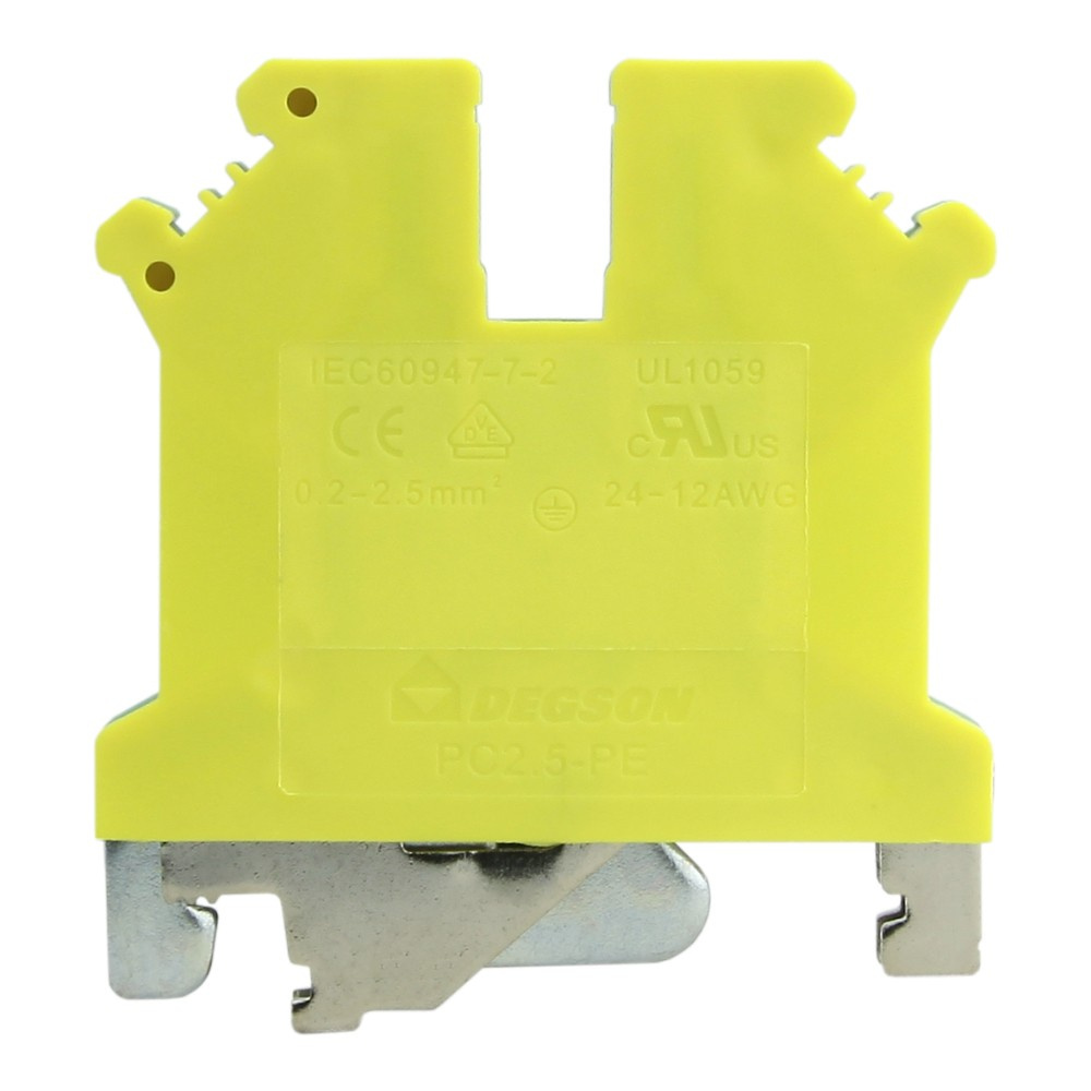 Pe-schienenverbinder, Gelbgrün, Schraube, 2,5 Mm², 1-teilig, Für Din-schiene Th35