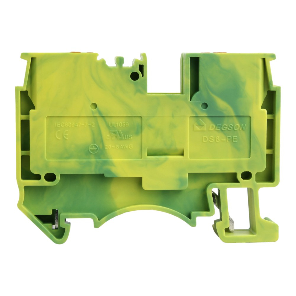 Gelbgrüner Pe-schienenverbinder, Klemmverbinder, 6 Mm², 1-teilig, Für Din-schienen