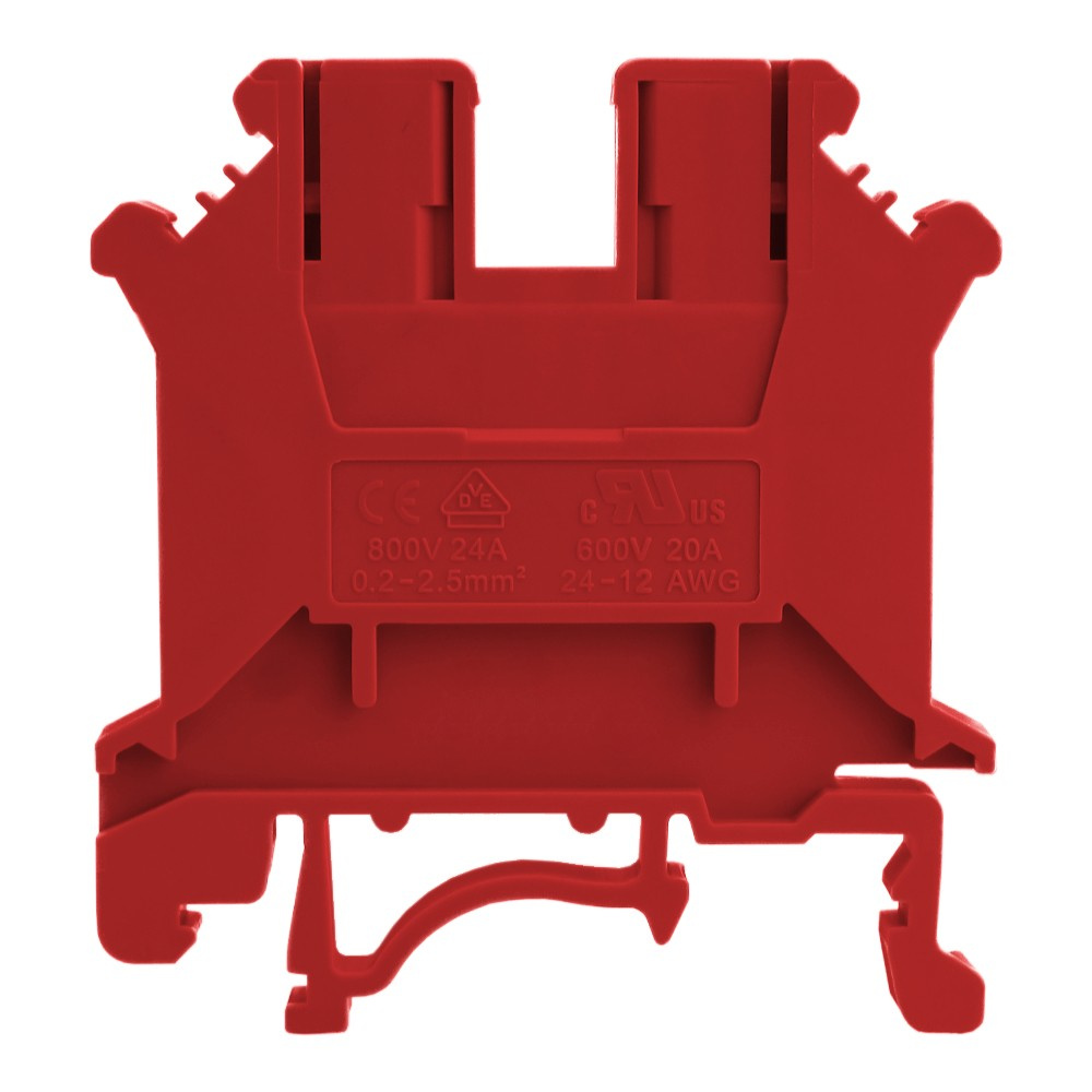 Roter Schraub-schienenverbinder 6mm2 Einpolig