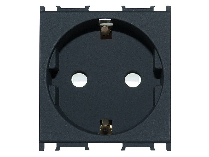 Modulare Sockelleiste Für Bodendose 2p+z 16a 230v Schuko 2 Module Schwarz-matt Vm10sb-u Tem Für Pd12 9267 / 9456