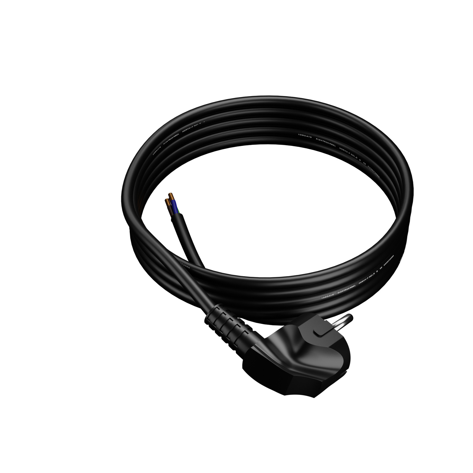 Netzkabel Mit Winkelstecker 3m 3x1,5mm2 16a Uni-schuko Schwarz