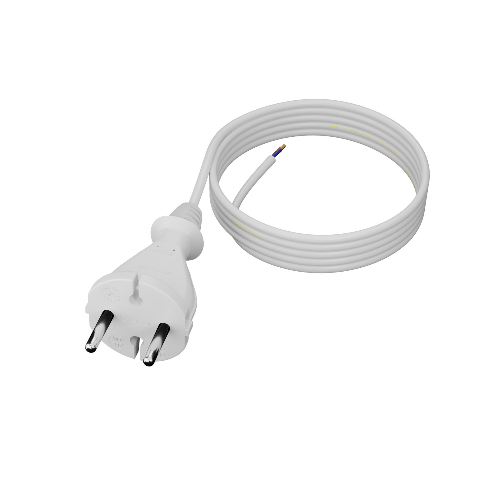 Anschlusskabel Mit Geradem Stecker 4 M 2x1 Mm² Typ E Weiß