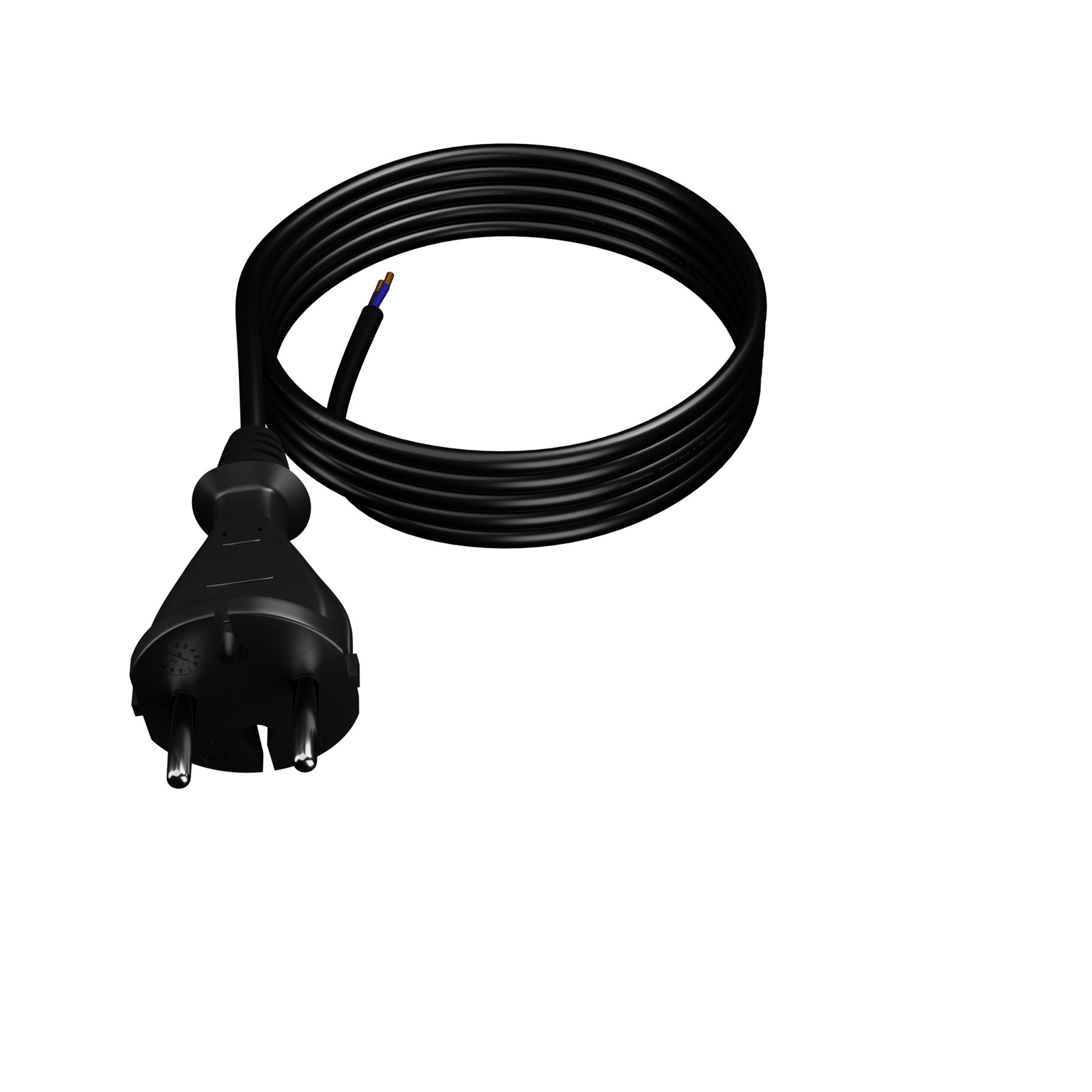 Polyurethankabel Mit Geradem Stecker, 3,8 M, 2 X 1 Mm², Typ E, Werkstatt