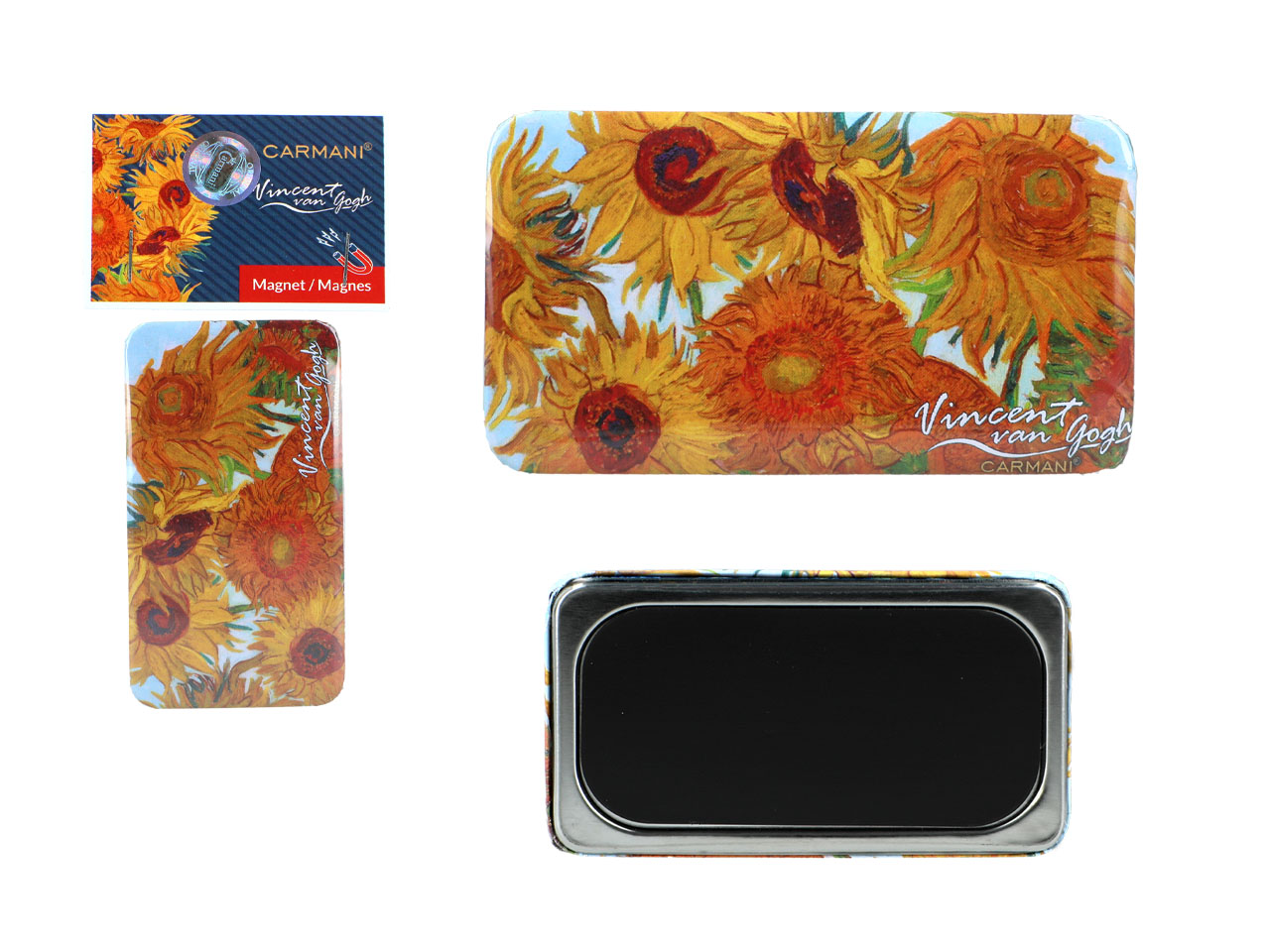 Rechteckiger Kühlschrankmagnet Carmani Vincent Van Gogh Sonnenblumen Dar