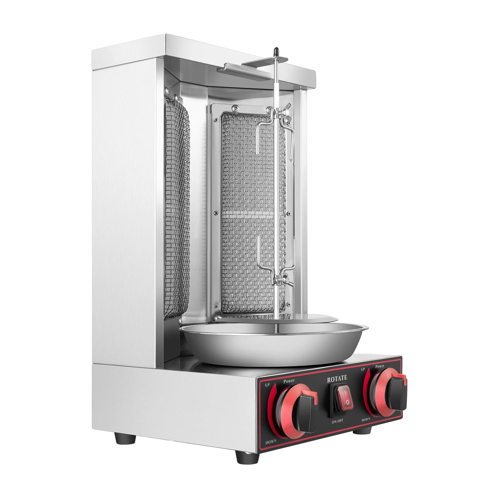 Shawarma-grill, 2 Brenner, Edelstahlkonstruktion, Schwarz