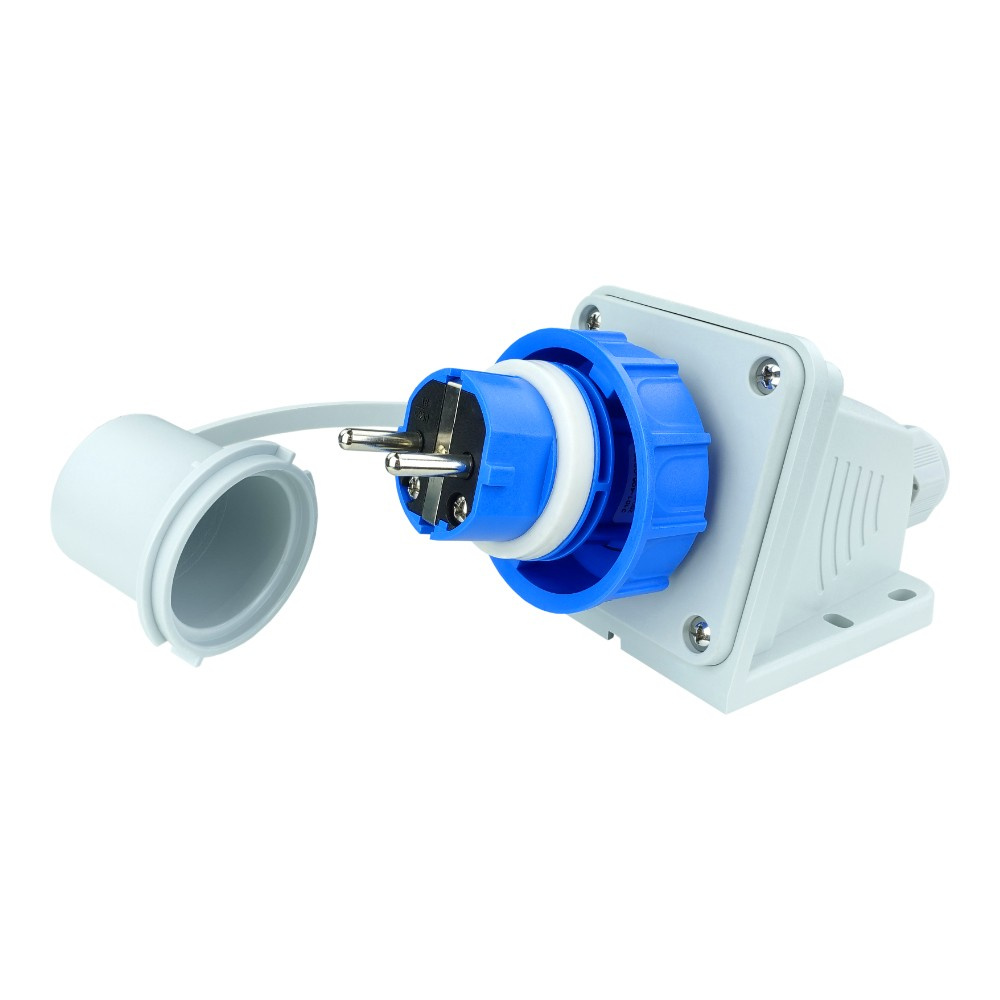 Wandstecker, Hermetische Steckdose Ip68 Schuko 16a 2p+z 230v