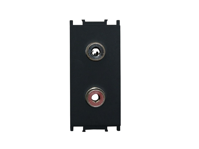 Audio-lautsprecherbuchse, Cinch-kabel, 2x Cinch, 1 M, Modul, Schwarz