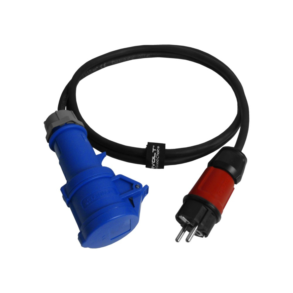 Camping-adapterkabel 0,33 M, 230-v-stecker Auf Cee-buchse, Ip44, 3 X 2,5 Mm