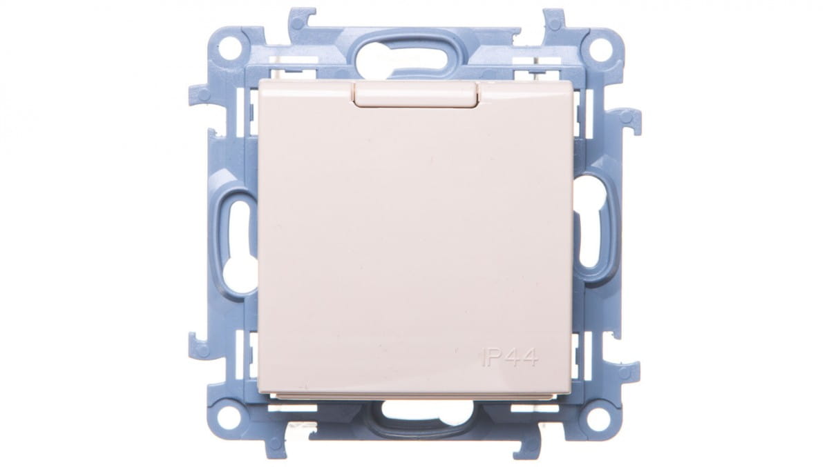 Simon 10 Einzelsteckdose Ohne Dichtung, Cremefarben, 16 A, 250 V, Schutzart Ip44, Cgz1bu.01/41