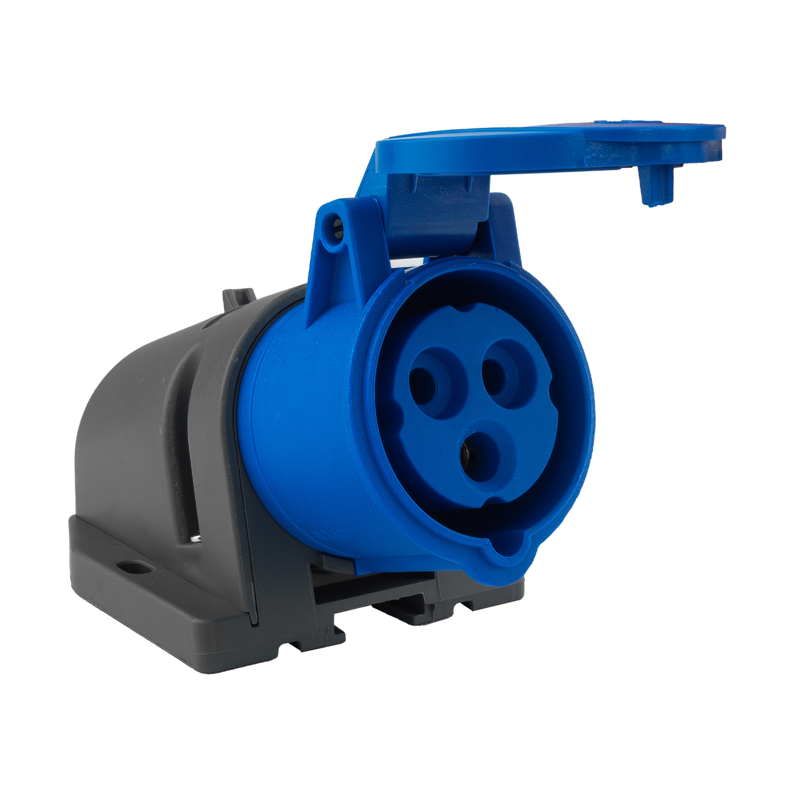 Aufputz-campingsteckdose Cee 16a 3p 230v Ip44 Blau 2p+e