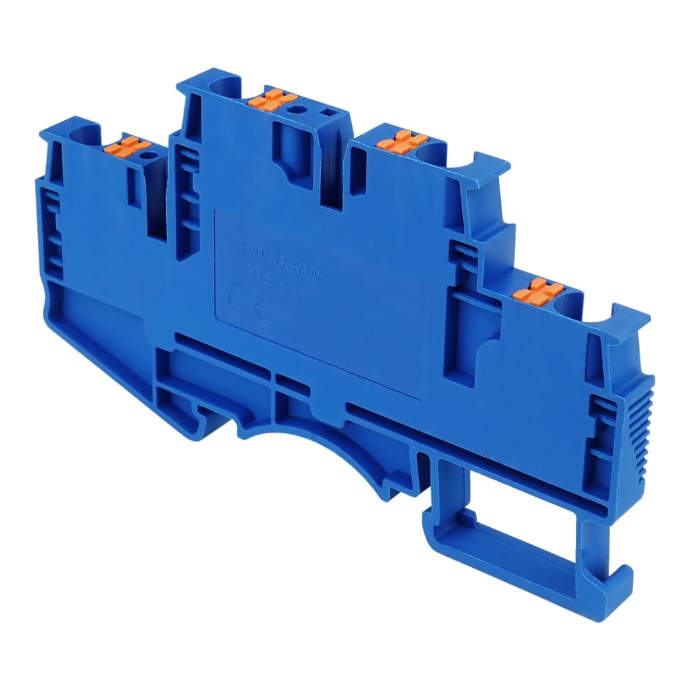 Blauer 4mm2 Doppeldeck-4-draht-klemmenblock