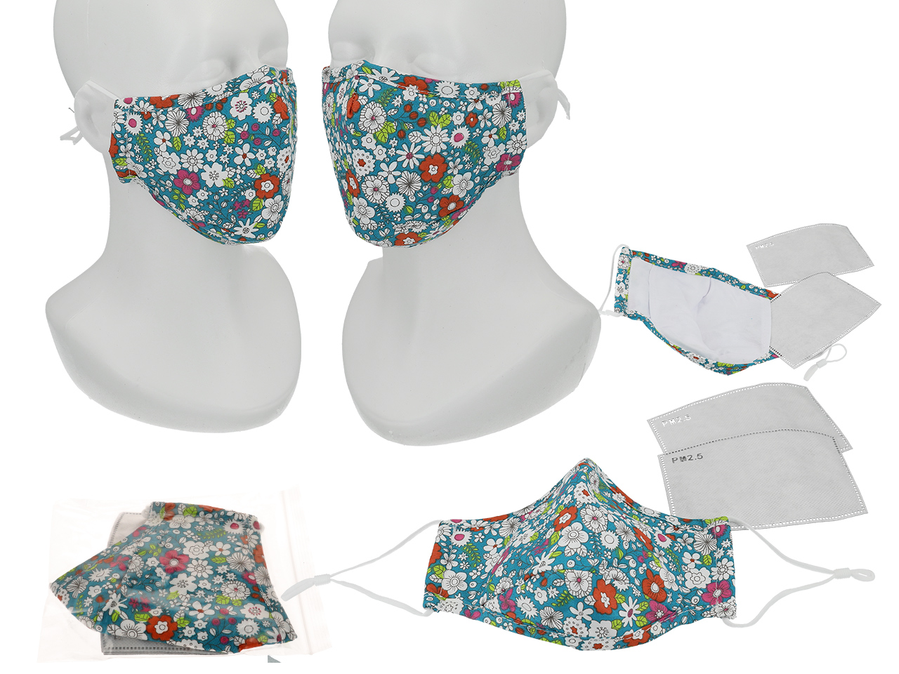 Wiederverwendbare Stoffmaske Mit Blumenmuster, 1 Stück
