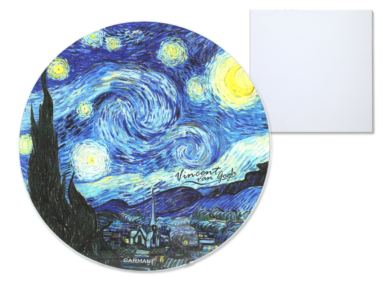Runder Glasschneidebrettständer, Van Goghs Sternennacht