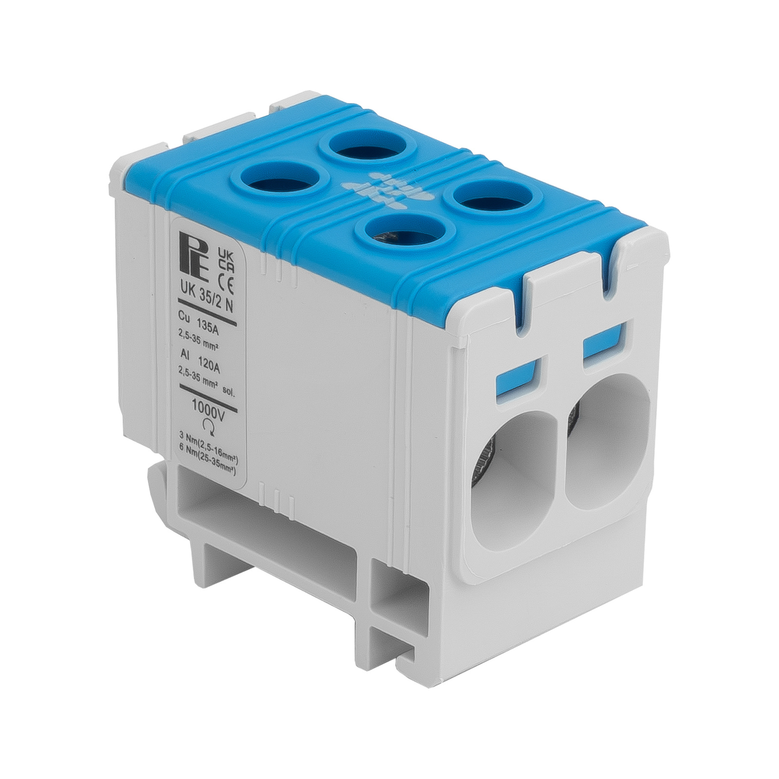 Doppelter Universal-schienenverbinder Al/cu 2,5-35 Mm Blau Für Schiene