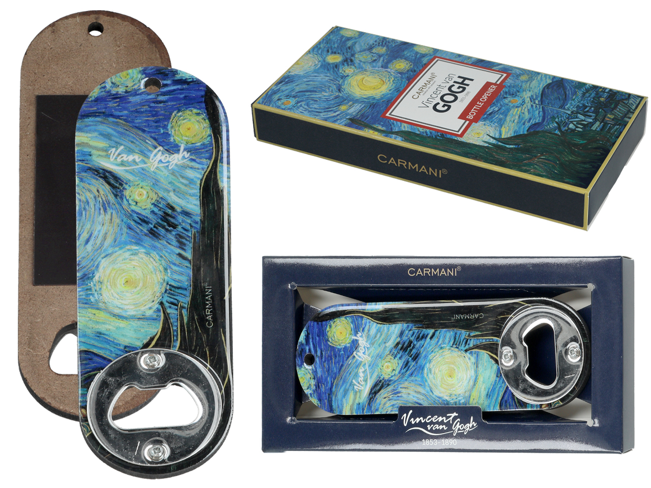 Metall-flaschenöffner Mit Van-gogh-sternennacht-motiv – Geschenk Für Ihn