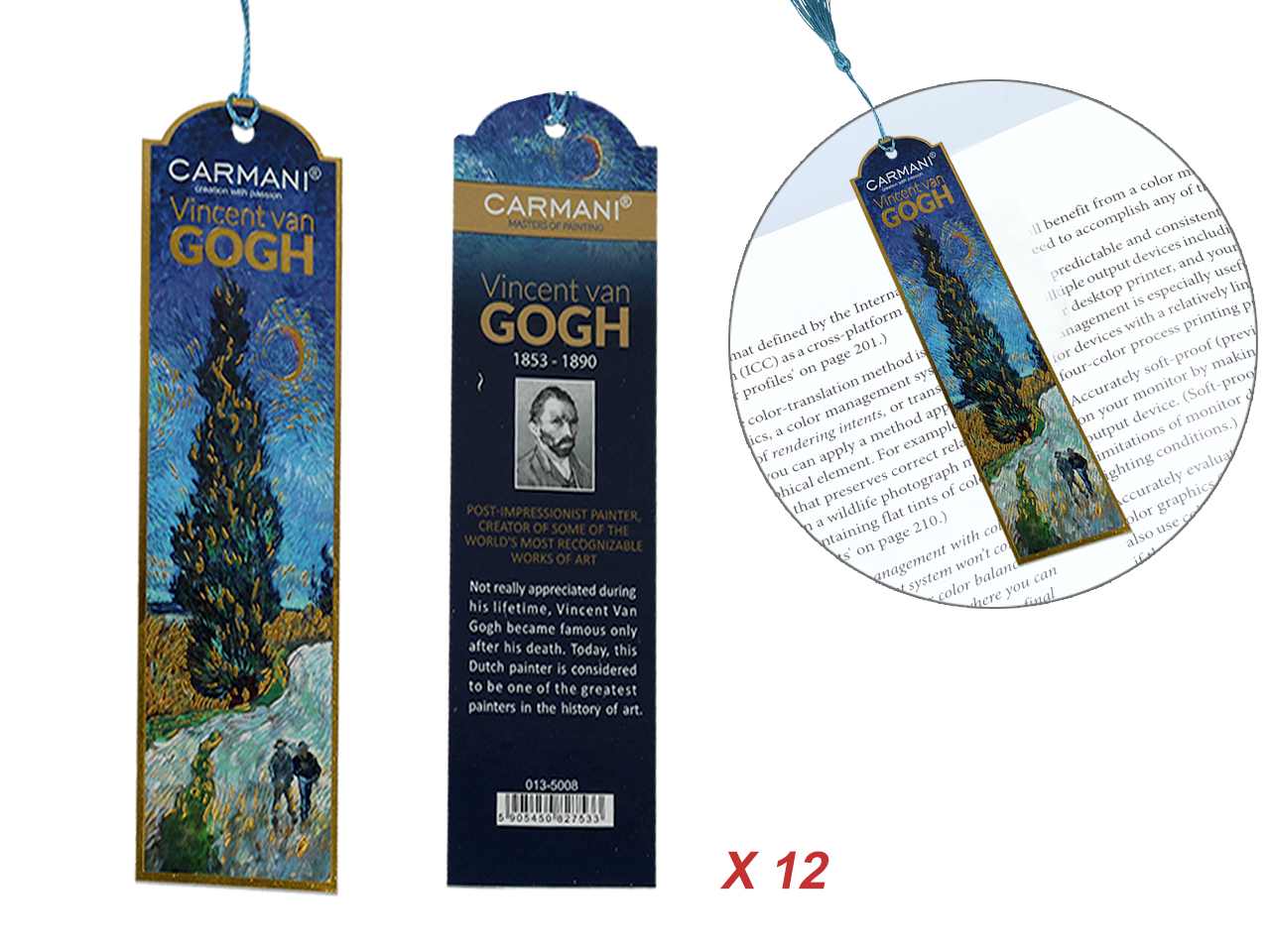 Set Mit 12 Lesezeichen Zum Buch „van Goghs Straße Mit Zypressen“ – Kunstgeschenk