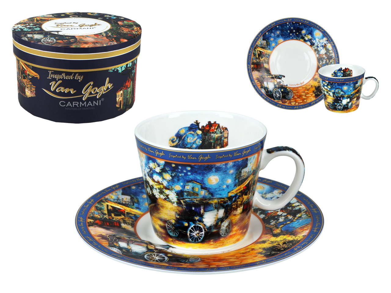 Espressotasse Mit Untertasse, Motiv: Vincent Van Gogh, Kunstgeschenk