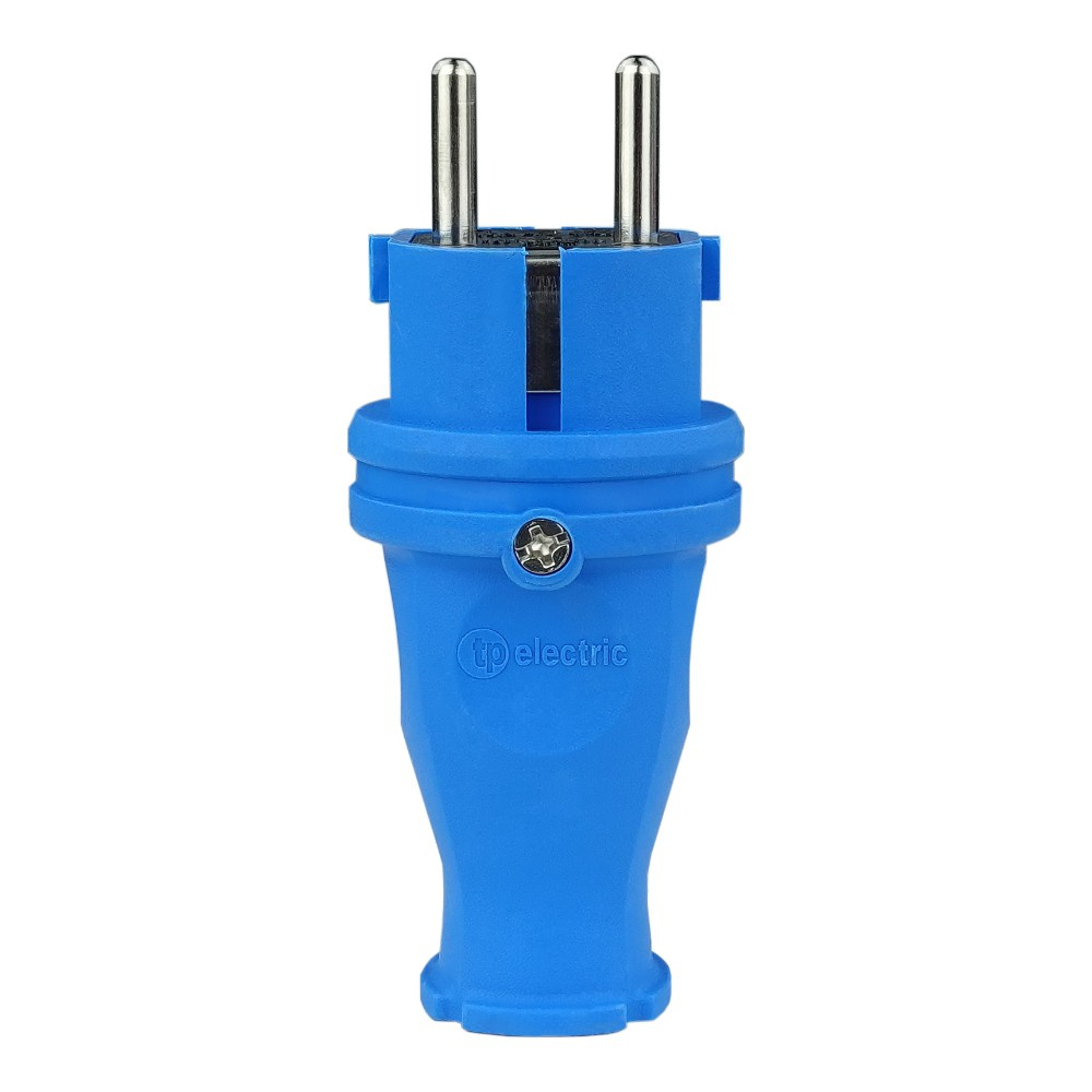Gerader Gummistecker 16a 230v Blau Schuko Einphasig