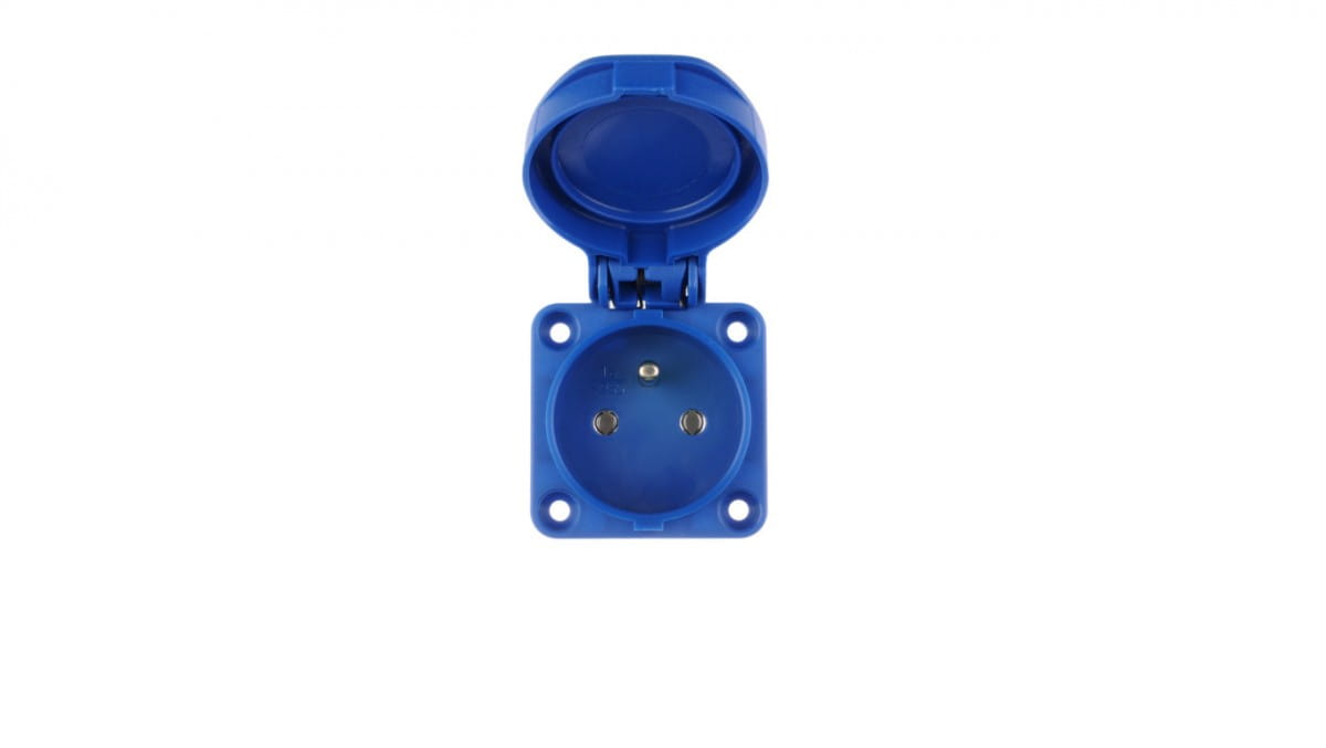 Einbausteckdose 10/16a 2p+z 230v Blau Ip54 104-0b