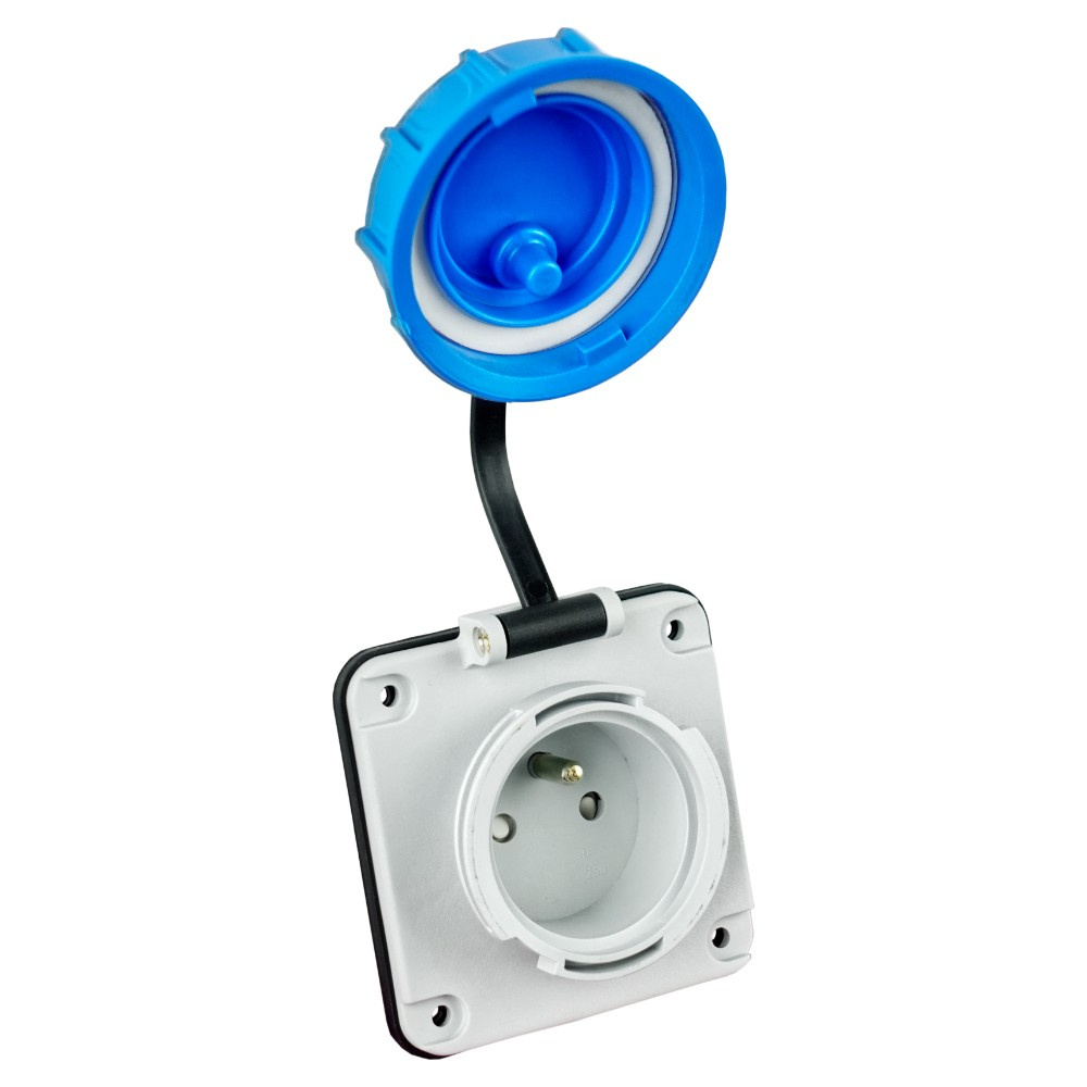 Hermetische Einbausteckdose 230 V 16 A Ip68 Wasserdicht Industrietauglich