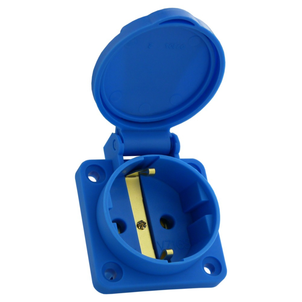 230 V, 16 A, Schutzart Ip54, Hermetische Schuko-steckdose (deutsche Ausführung)