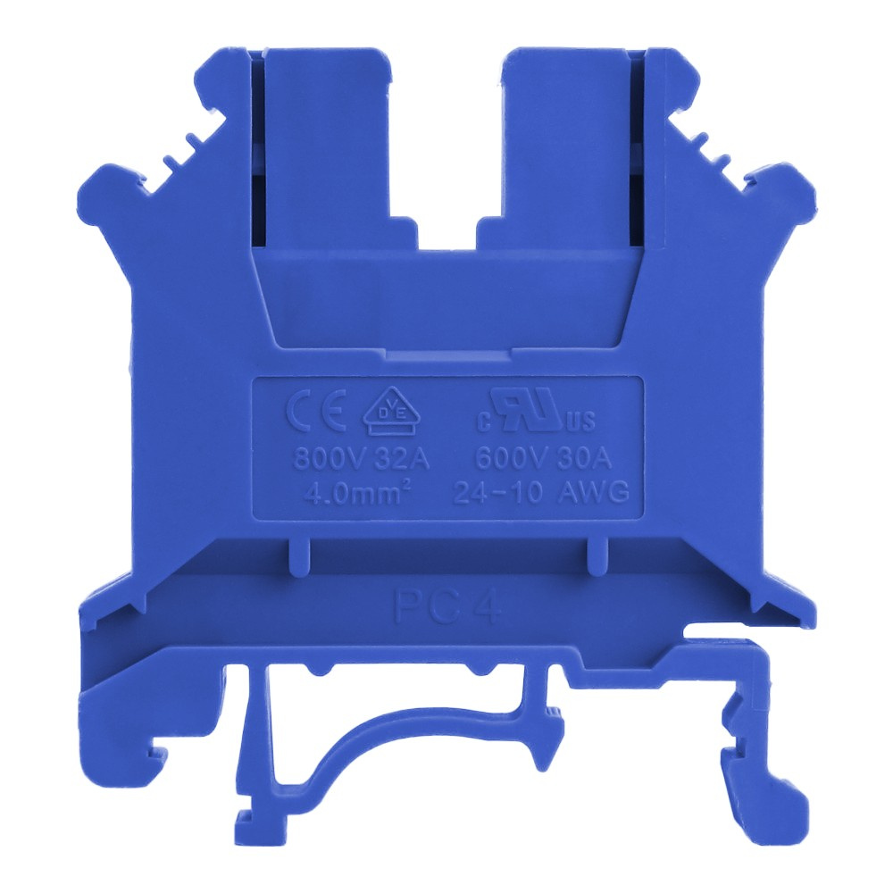 Blauer Schraub-schienenverbinder 4mm2 1p Für Din-schiene Th35