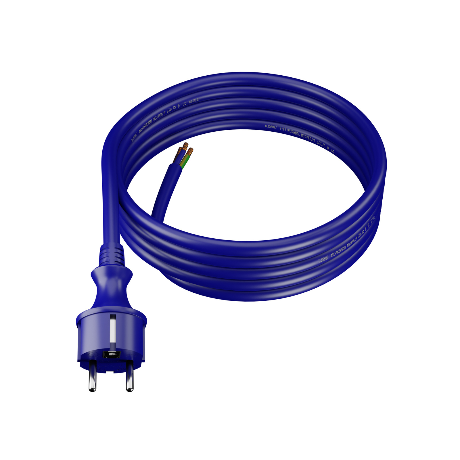 Polyurethankabel Mit Geradem Stecker 3m 3x2,5mm2 Ip44 Blau