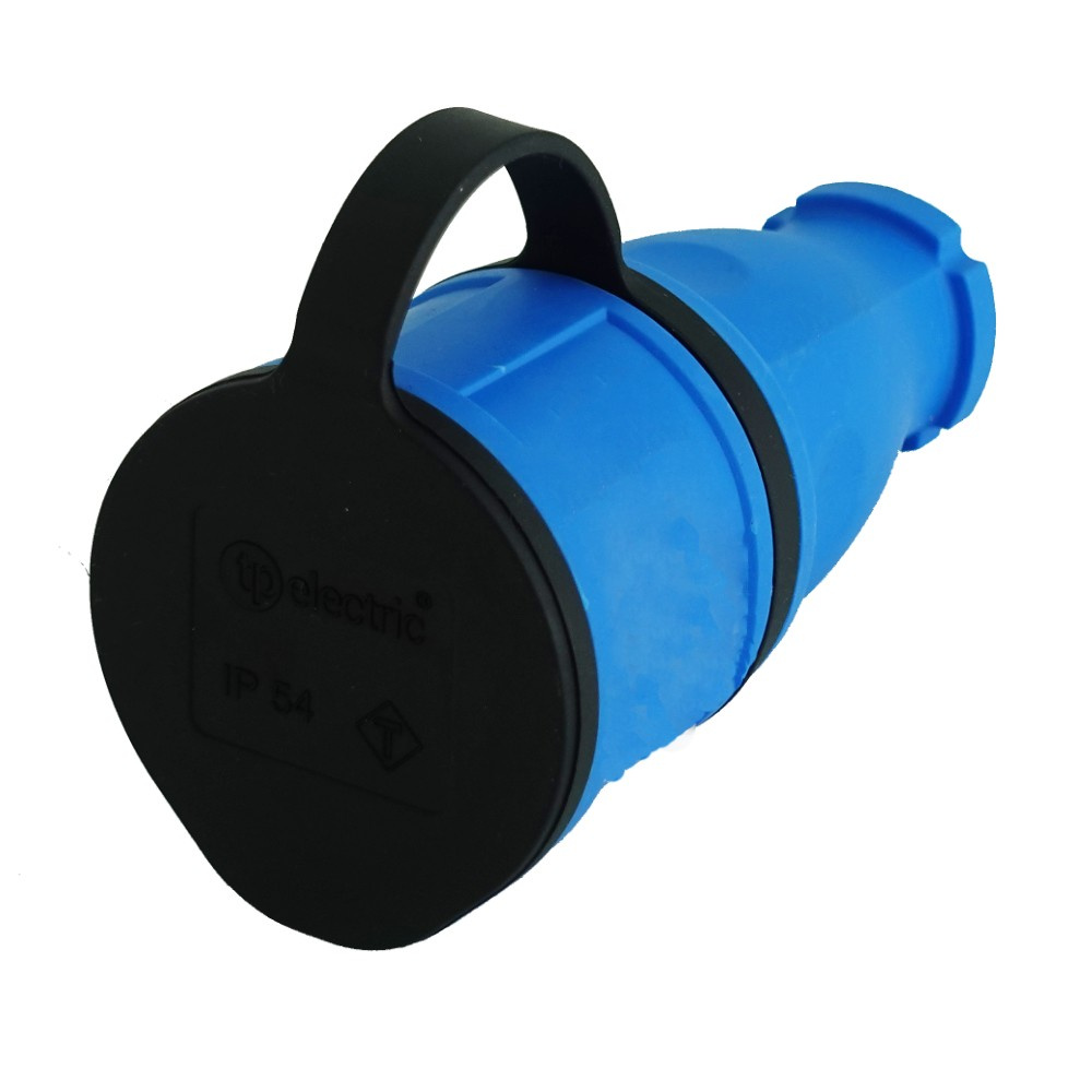 Tragbare Gerade Gummisteckdose 16a 230v Blau Hermetisch Schuko