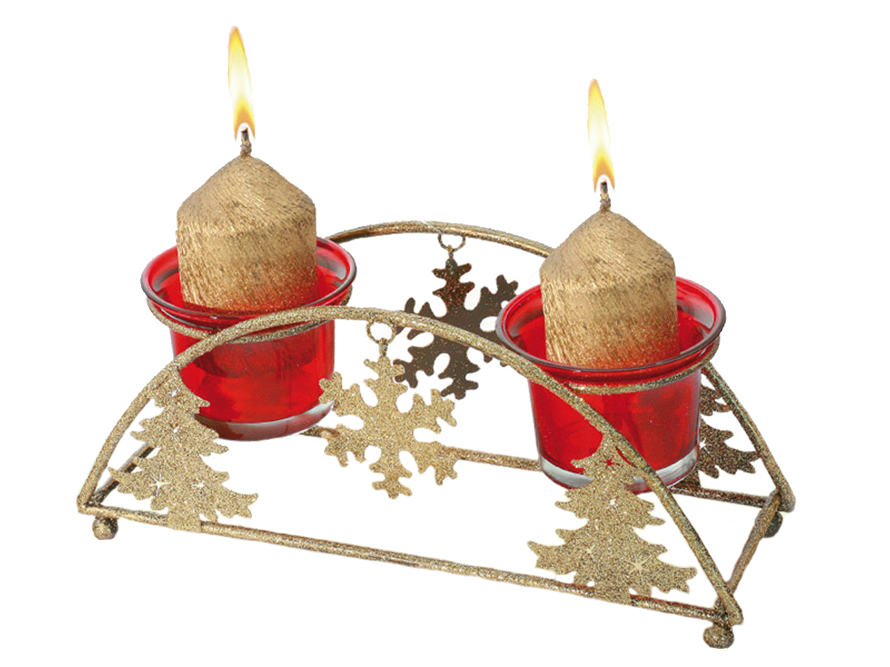 Stilvoller, Zweiarmiger Kerzenständer Aus Metall, Für Zwei Kerzen, Tischdekoration