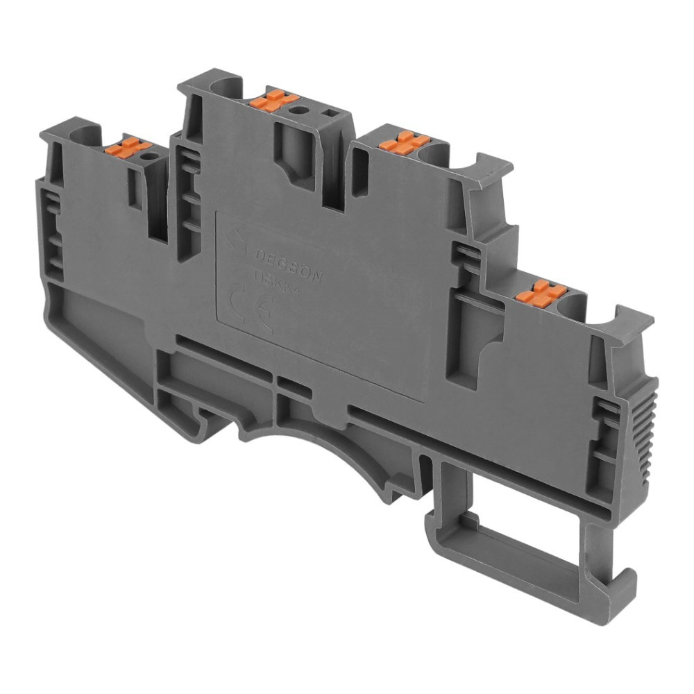 Grauer 4mm2 Doppeldeck-4-draht-klemmenblock
