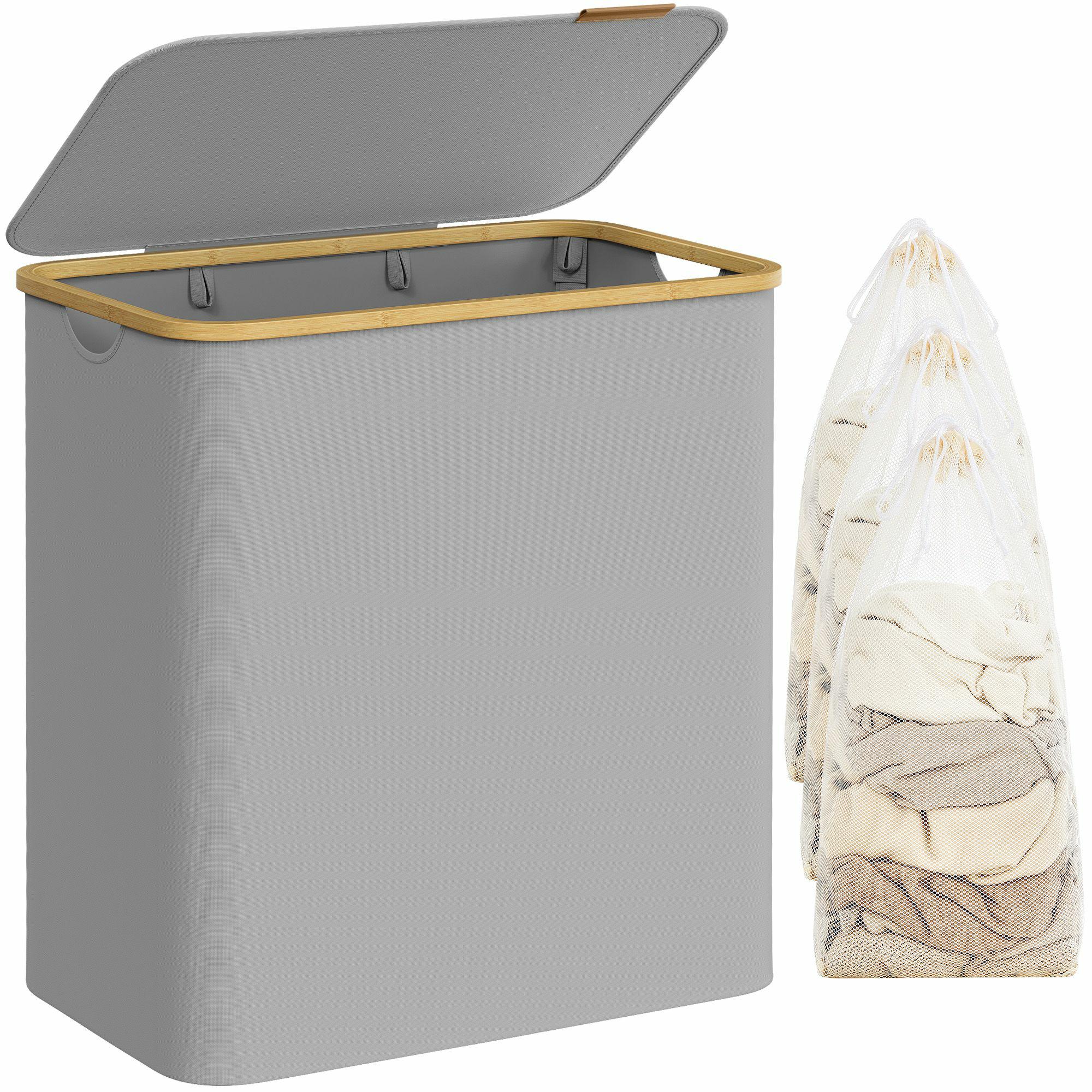 Grauer Wäschekorb Mit Deckel, 150 L