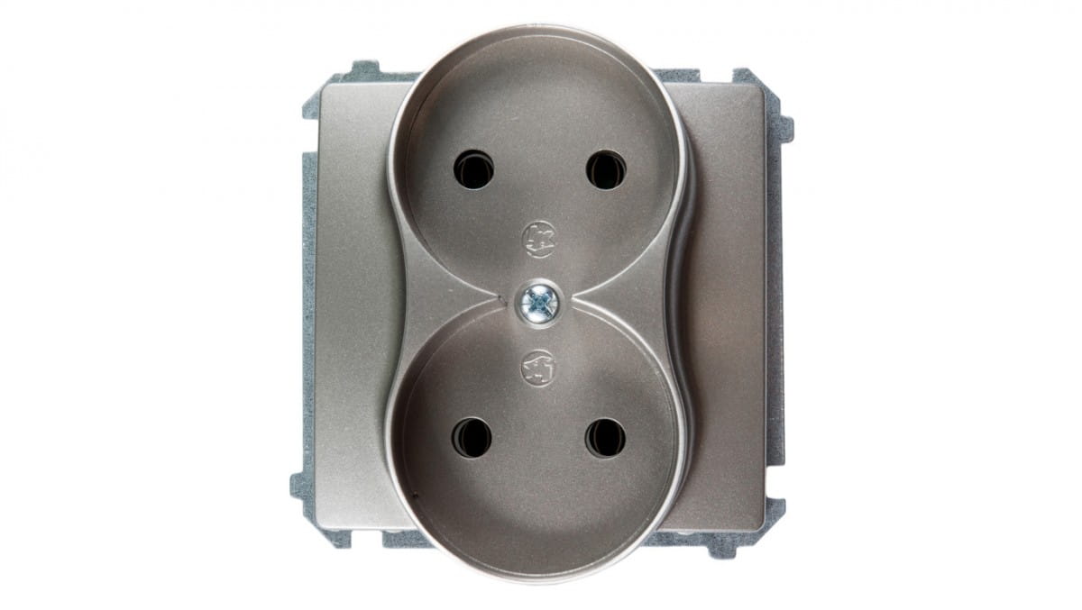 Simon Basic Doppelsteckdose B/u 16a Ip20 Satiniert Bmg2m.01/29