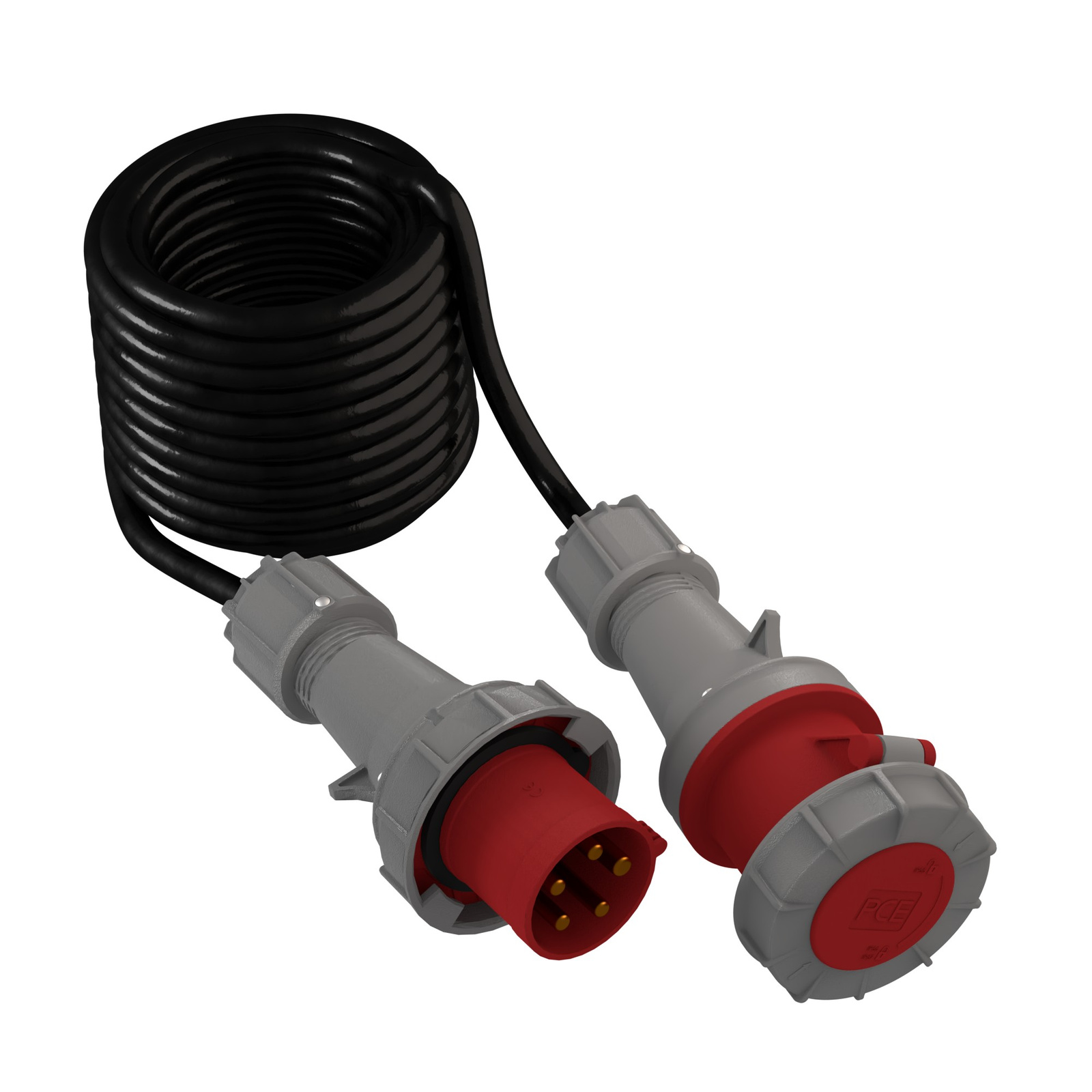 Verlängerungskabel 10 M, 63 A, 5-polig, 400 V, Ip67, Gummikabel 5 X 10 Mm²