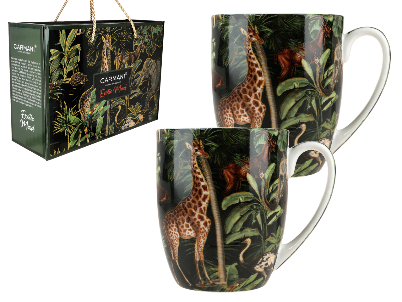 Set Mit 2 Porzellantassen – Exotische Stimmung, Exotische Atmosphäre – Geschenkidee