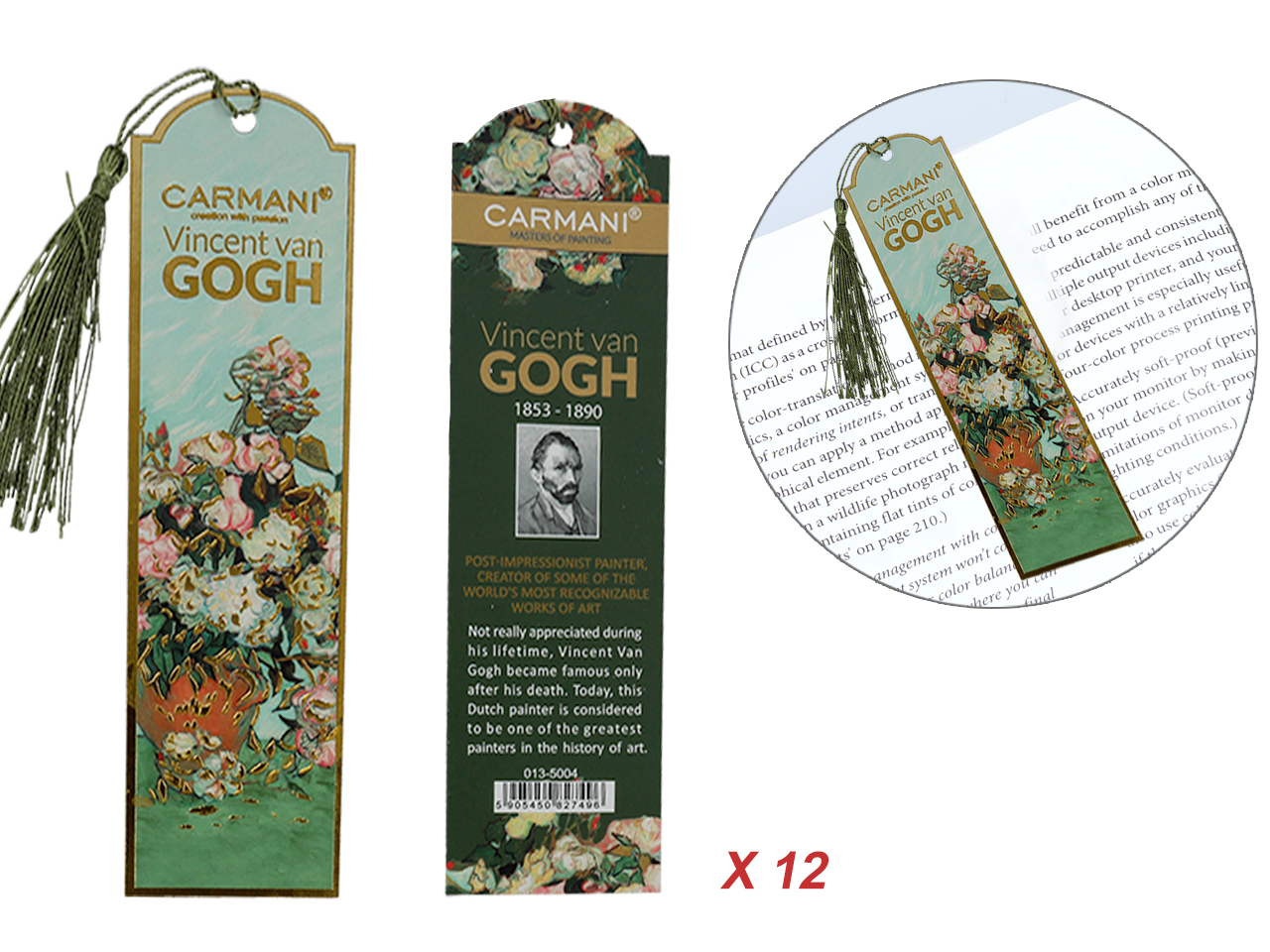 12 Lesezeichen Zum Buch „van Gogh: Rosen In Einer Vase“ – Geschenk Für Ihn