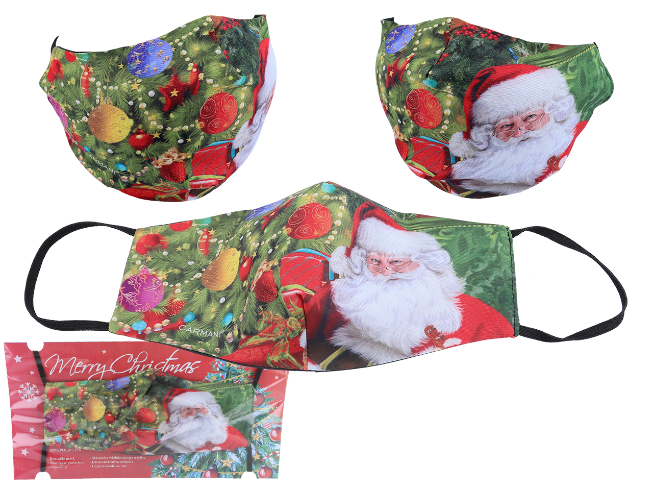 Schutzmaske Mit Weihnachtsmotiv Und Schneemannmuster Für Zuhause