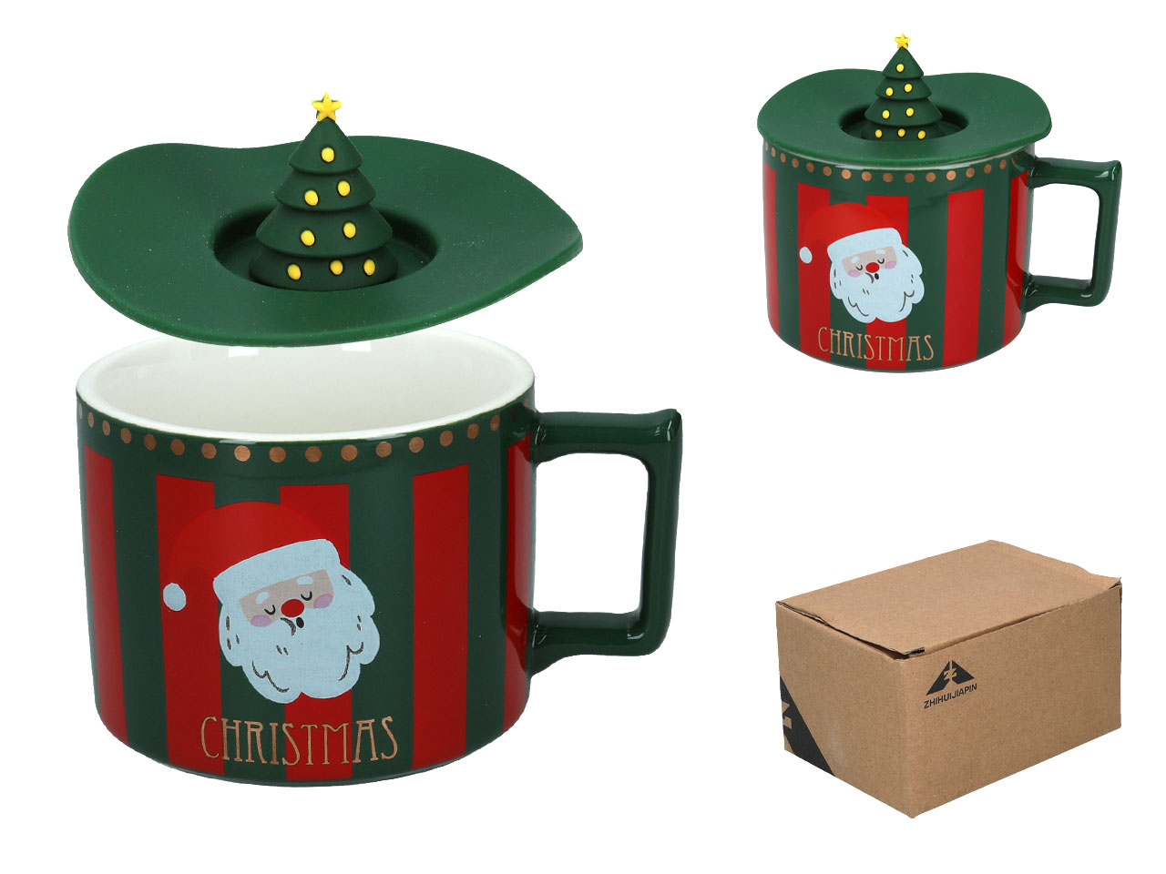 Weihnachtsbecher Mit Deckel, Keramik, Weihnachtsgeschenk