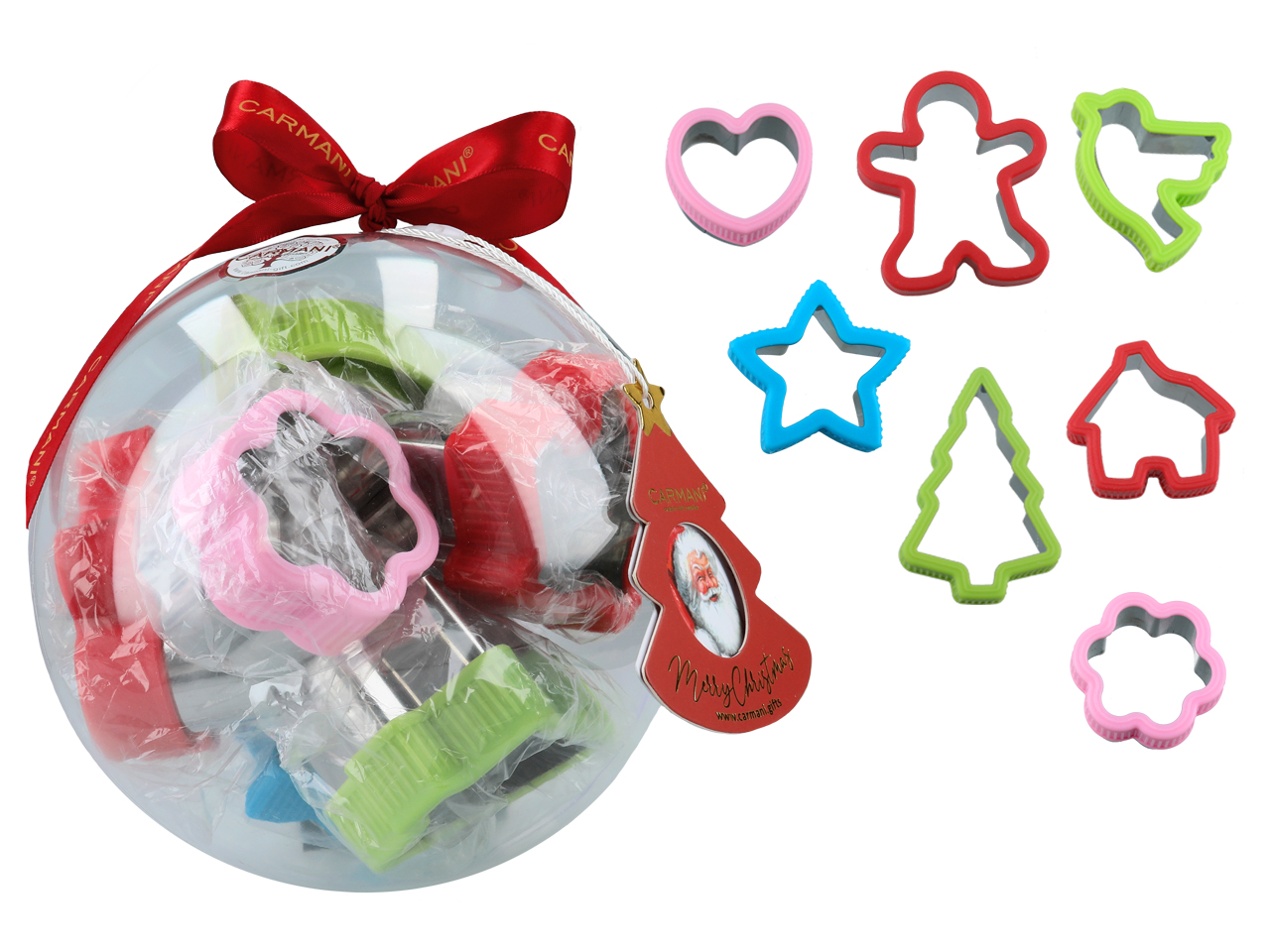 Set Mit 7 Lebkuchen-ausstechformen In Einer Weihnachtlichen Metallkugel