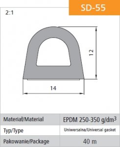 Selbstklebende Schwarze Dichtung Sd-55/4-0 Dgp 1412 Mb - 40,0 Mb - Usz Sd-55 Mb