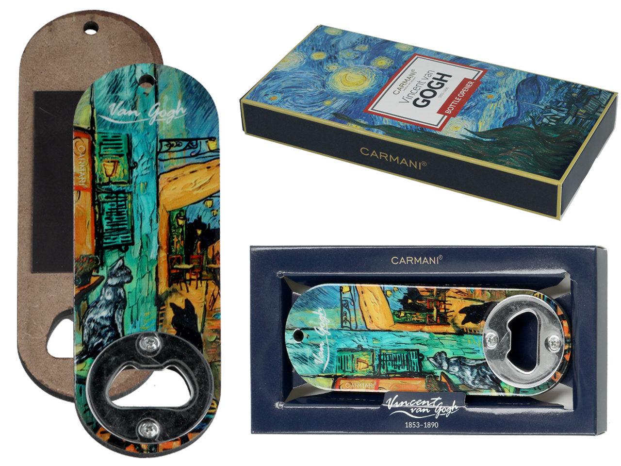 Flaschenöffner Aus Metall Mit Van-gogh-katzenmotiv – Geschenk Für Ihn