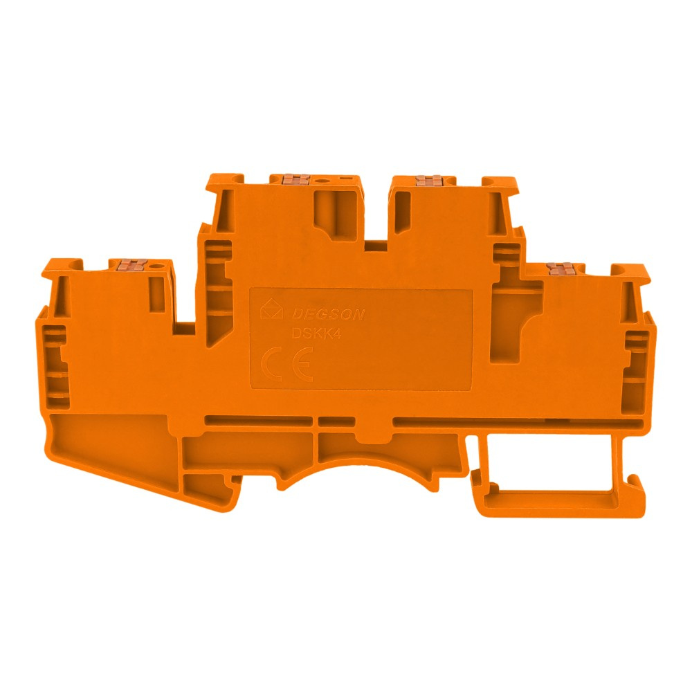 Orangefarbener 4mm2 Doppeldeck-4-draht-klemmenblock