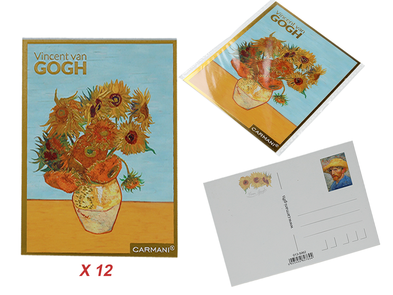 Set Mit 12 Postkarten, Van Gogh Sonnenblumen, Kunstgeschenk